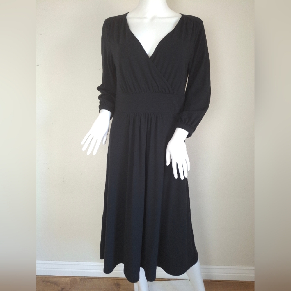 Eddie Bauer Surplice Longsleeve Midi Dress